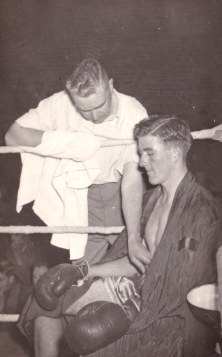 1947 Orange CYMS Jim In the corner with trainer.jpg