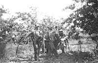 1950 Bob & Jim spraying with horse.jpg