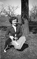 1952 07 Margaret Farrell and pup Mike SN BB019.jpg